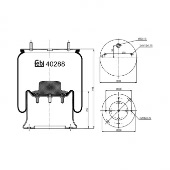 Soufflet à air, suspension pneumatique FEBI BILSTEIN