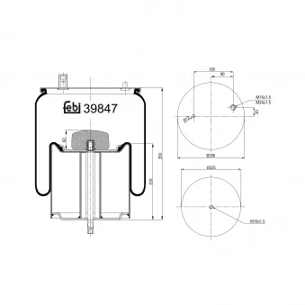 Soufflet à air, suspension pneumatique FEBI BILSTEIN