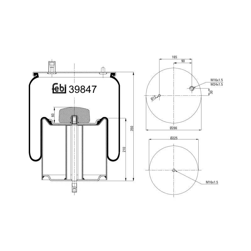 Soufflet à air, suspension pneumatique FEBI BILSTEIN 39847
