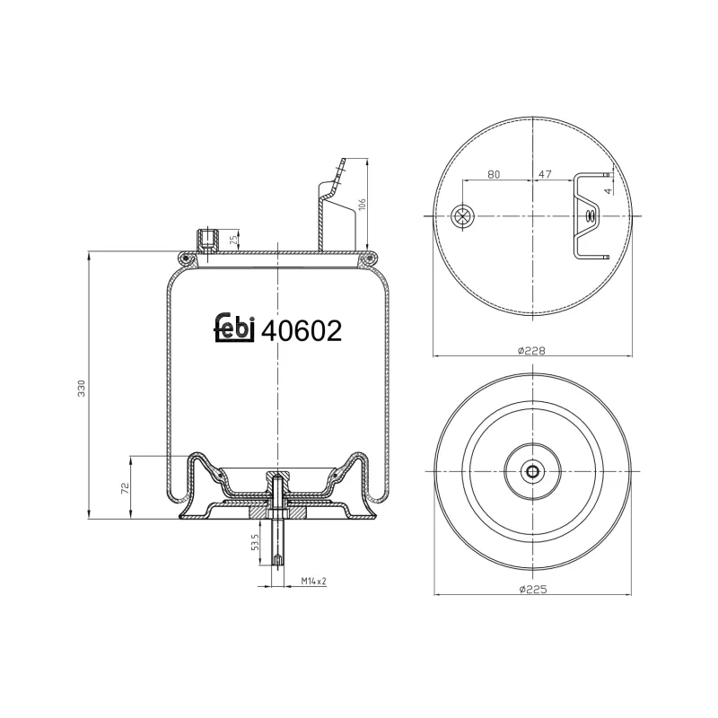 Soufflet à air, suspension pneumatique FEBI BILSTEIN 40602