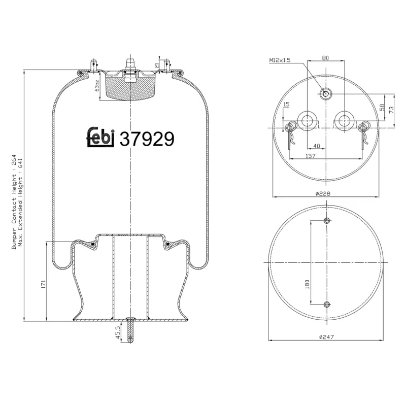 Soufflet à air, suspension pneumatique FEBI BILSTEIN 37929
