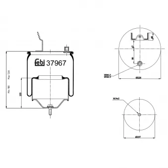 Soufflet à air, suspension pneumatique FEBI BILSTEIN