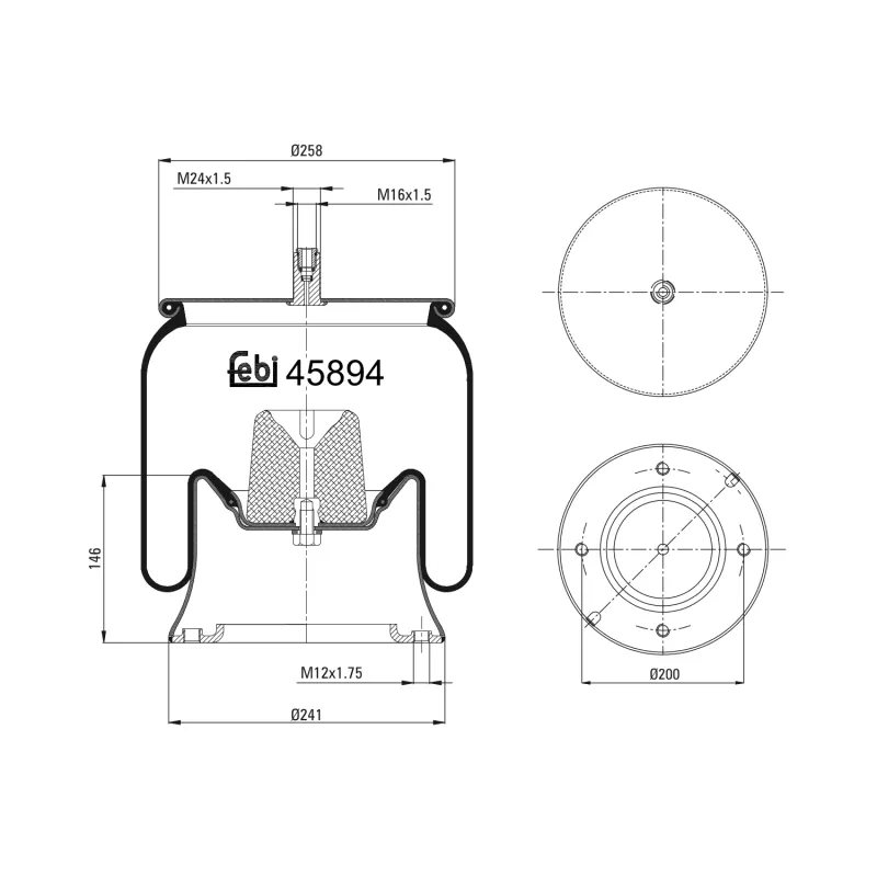 Soufflet à air, suspension pneumatique FEBI BILSTEIN 45894