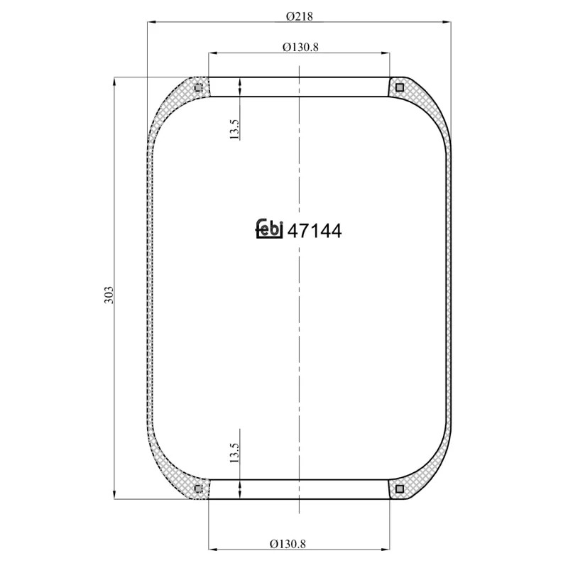 Soufflet à air, suspension pneumatique FEBI BILSTEIN 47144