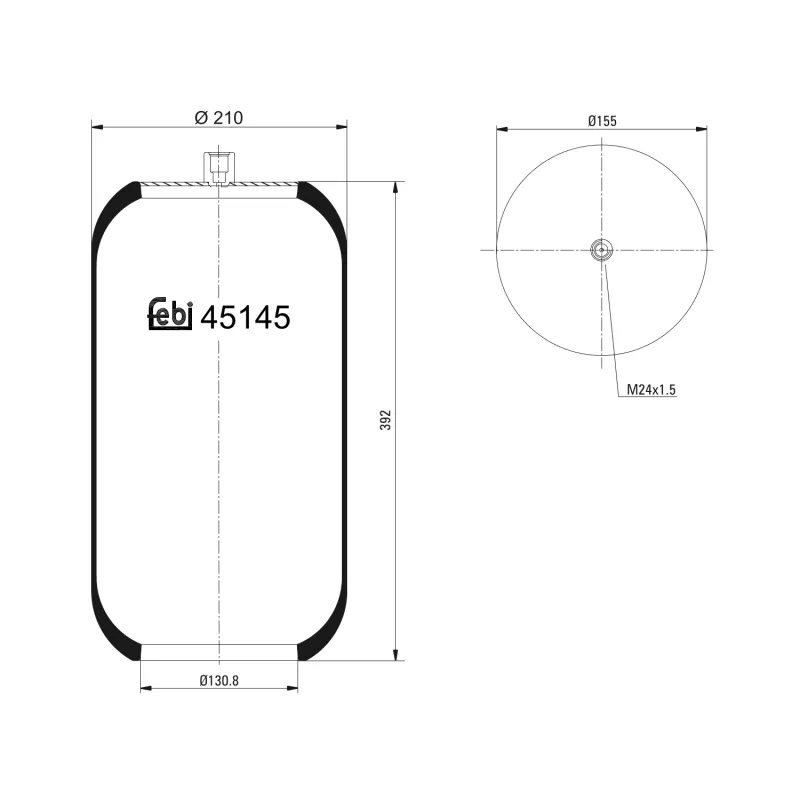 Soufflet à air, suspension pneumatique FEBI BILSTEIN 45145