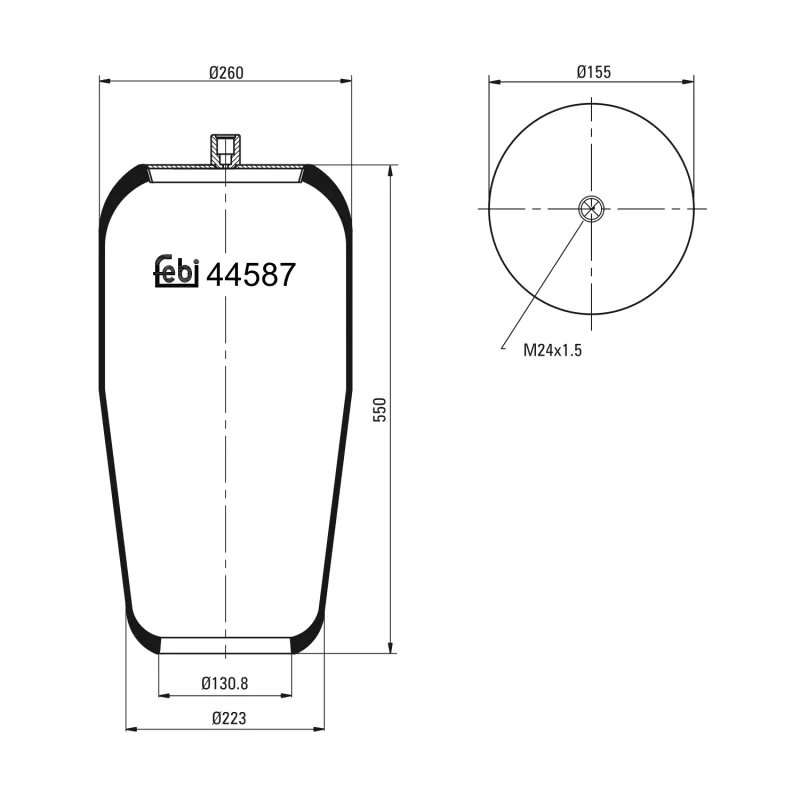 Soufflet à air, suspension pneumatique FEBI BILSTEIN 44587