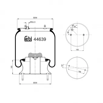 Soufflet à air, suspension pneumatique FEBI BILSTEIN