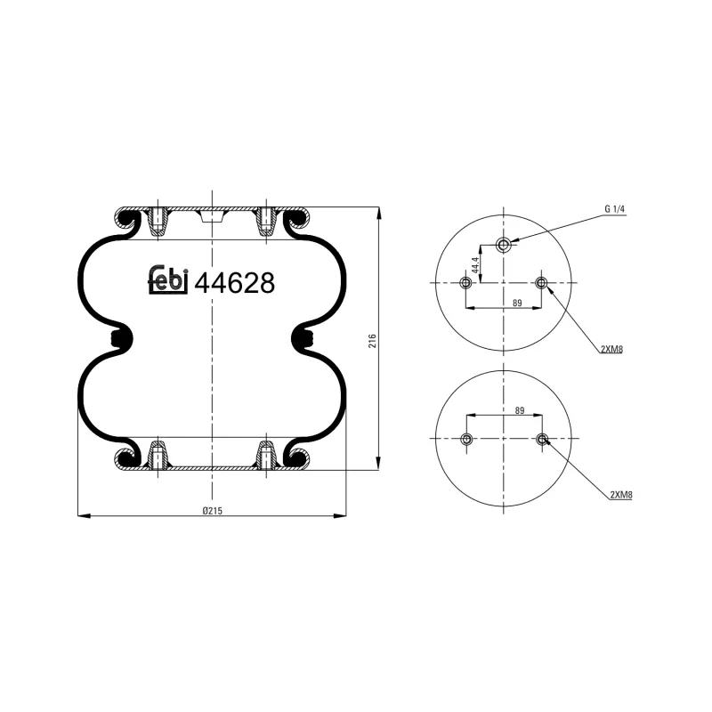 Soufflet à air, suspension pneumatique FEBI BILSTEIN 44628