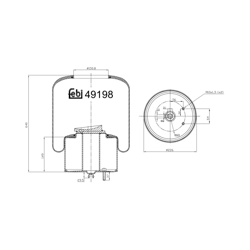Soufflet à air, suspension pneumatique FEBI BILSTEIN 49198