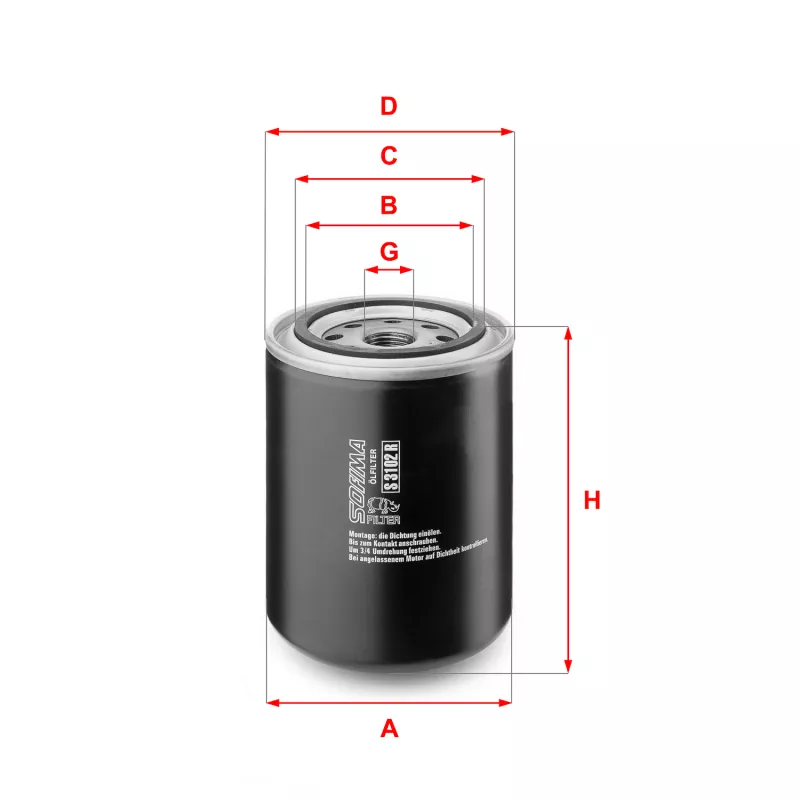 Filtre à huile SOFIMA S 3102 R