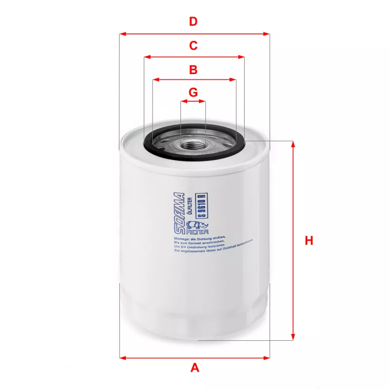 Filtre à huile SOFIMA S 9610 R