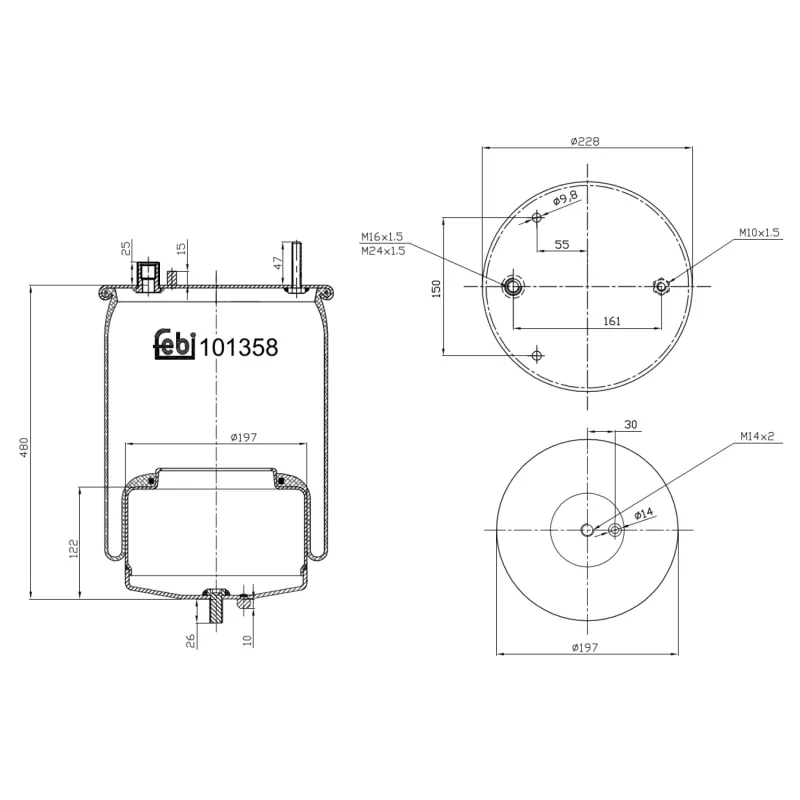 Soufflet à air, suspension pneumatique FEBI BILSTEIN 101358