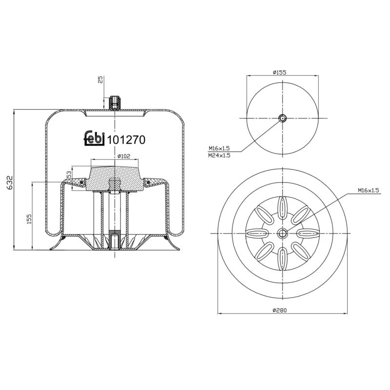 Soufflet à air, suspension pneumatique FEBI BILSTEIN 101270