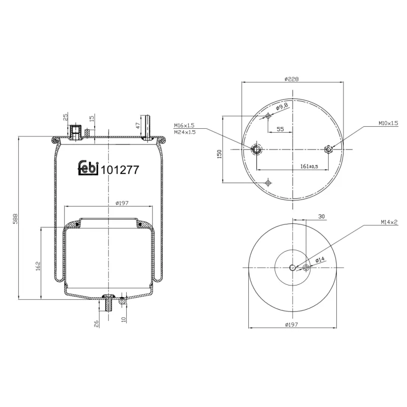 Soufflet à air, suspension pneumatique FEBI BILSTEIN 101277