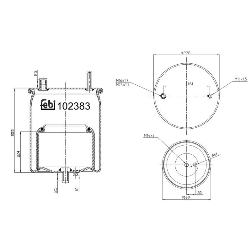 Soufflet à air, suspension pneumatique FEBI BILSTEIN 102383