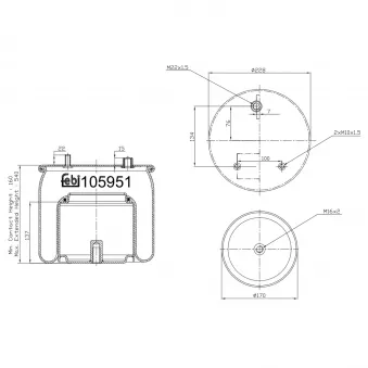 Soufflet à air, suspension pneumatique FEBI BILSTEIN