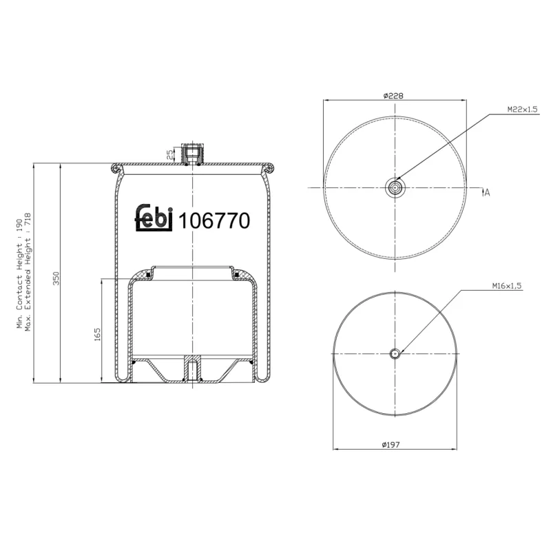 Soufflet à air, suspension pneumatique FEBI BILSTEIN 106770