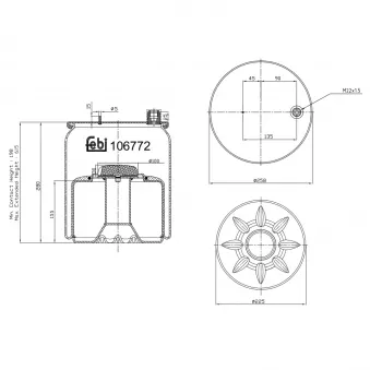 Soufflet à air, suspension pneumatique FEBI BILSTEIN