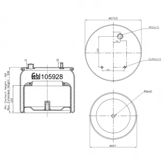 Soufflet à air, suspension pneumatique FEBI BILSTEIN