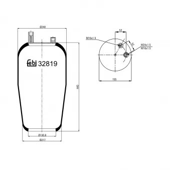 Soufflet à air, suspension pneumatique FEBI BILSTEIN
