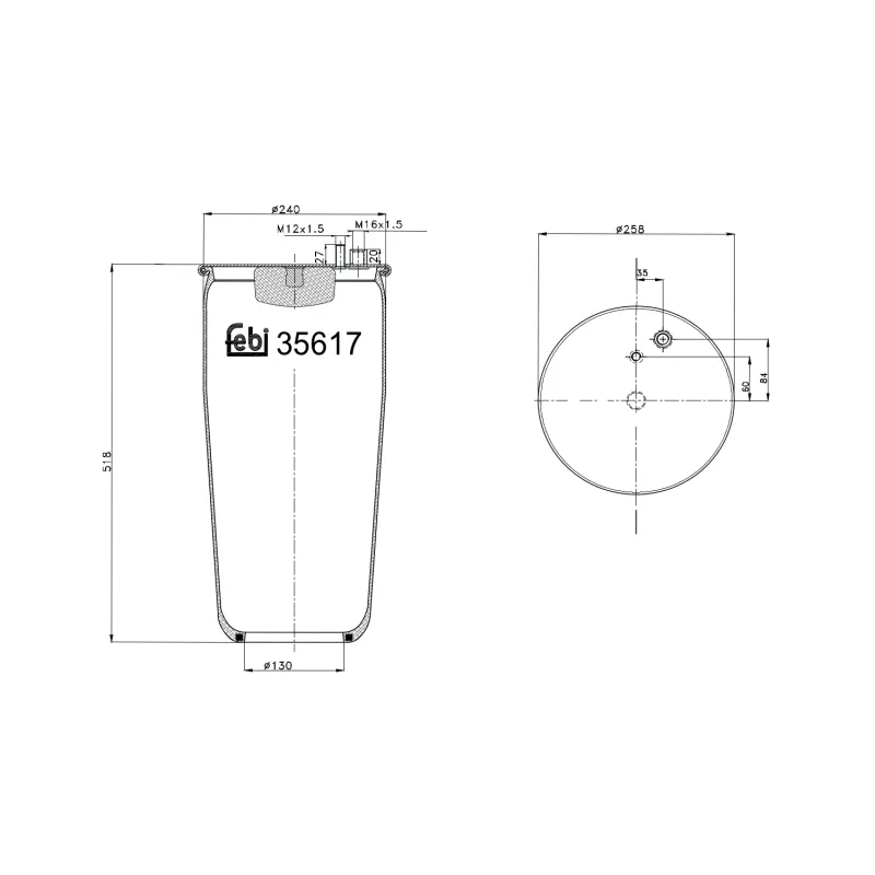 Soufflet à air, suspension pneumatique FEBI BILSTEIN 35617