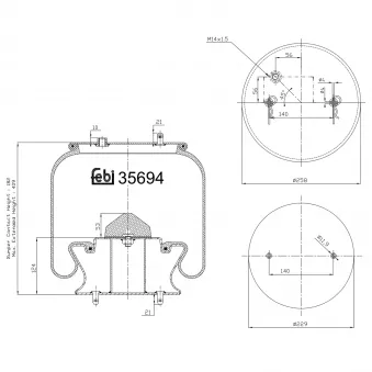 Soufflet à air, suspension pneumatique FEBI BILSTEIN