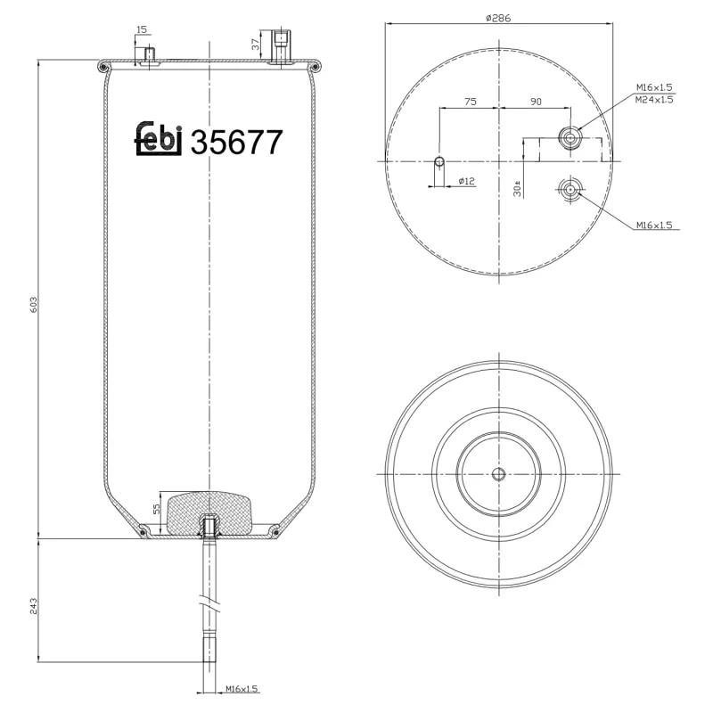 Soufflet à air, suspension pneumatique FEBI BILSTEIN 35677