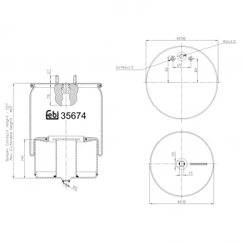 Soufflet à air, suspension pneumatique FEBI BILSTEIN