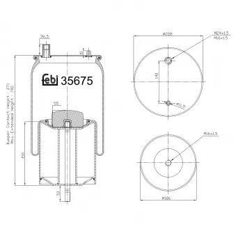 Soufflet à air, suspension pneumatique FEBI BILSTEIN