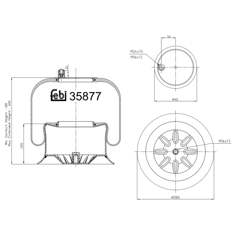 Soufflet à air, suspension pneumatique FEBI BILSTEIN 35877