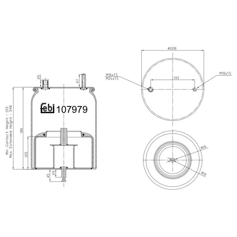Soufflet à air, suspension pneumatique FEBI BILSTEIN 107979
