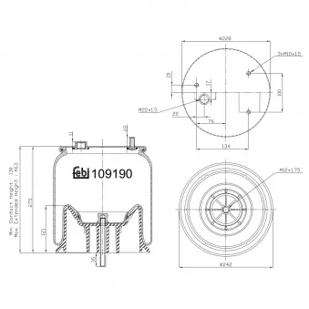 Soufflet à air, suspension pneumatique FEBI BILSTEIN