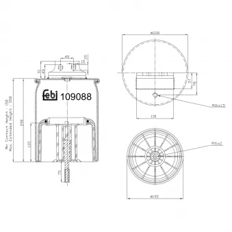 Soufflet à air, suspension pneumatique FEBI BILSTEIN