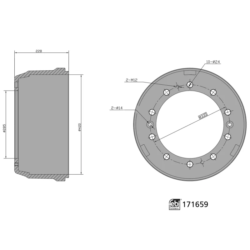 Tambour de frein FEBI BILSTEIN 171659