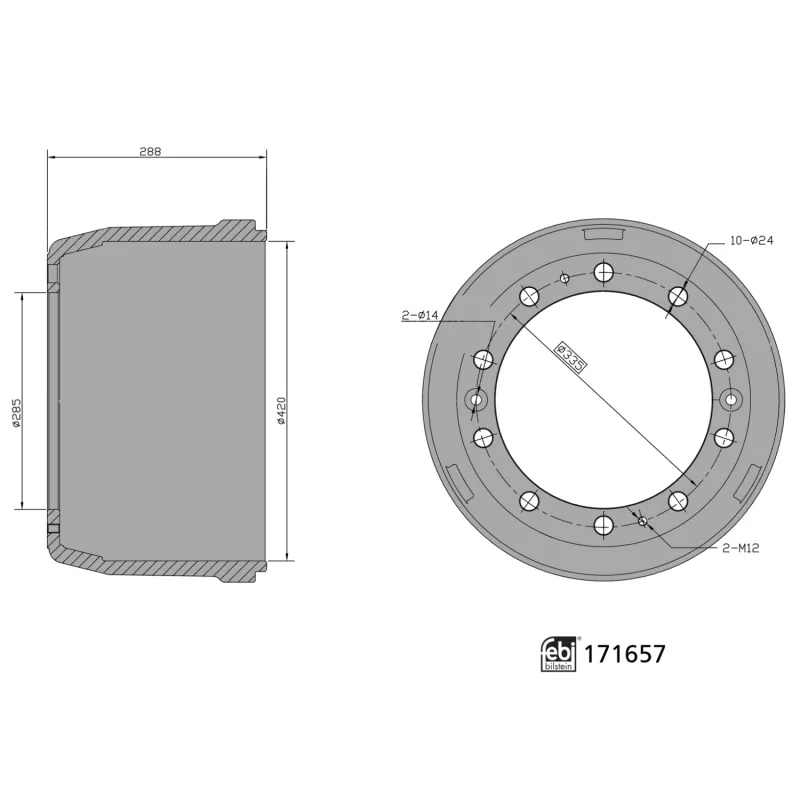 Tambour de frein FEBI BILSTEIN 171657