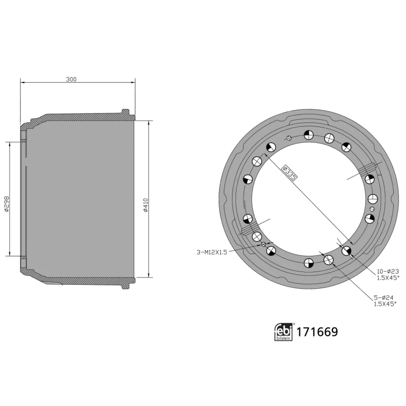 Tambour de frein FEBI BILSTEIN 171669
