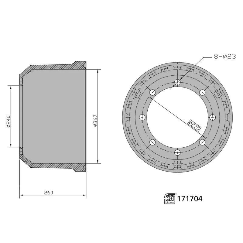 Tambour de frein FEBI BILSTEIN 171704