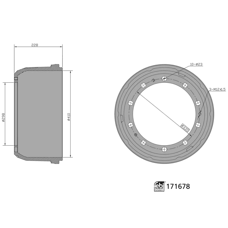 Tambour de frein FEBI BILSTEIN 171678