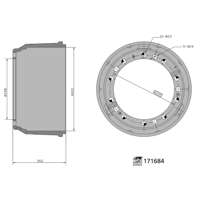 Tambour de frein FEBI BILSTEIN 171684