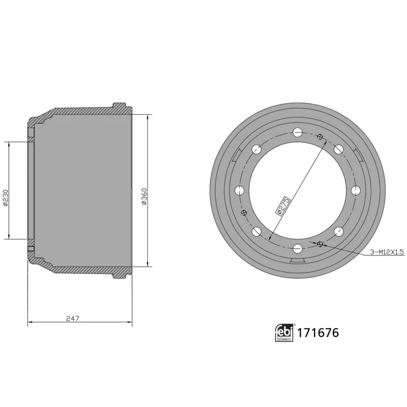 Tambour de frein FEBI BILSTEIN 171676