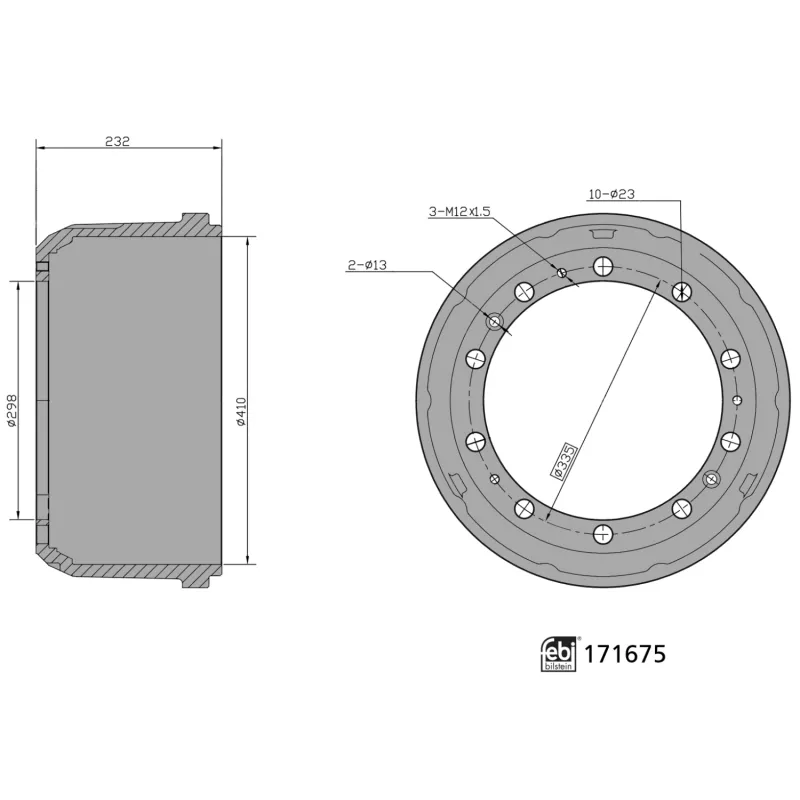 Tambour de frein FEBI BILSTEIN 171675