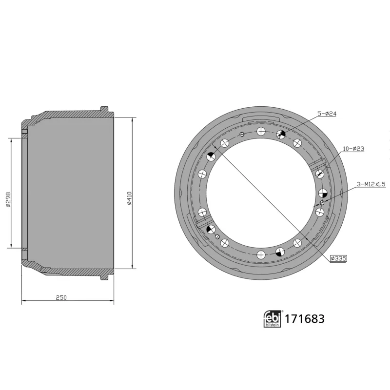 Tambour de frein FEBI BILSTEIN 171683