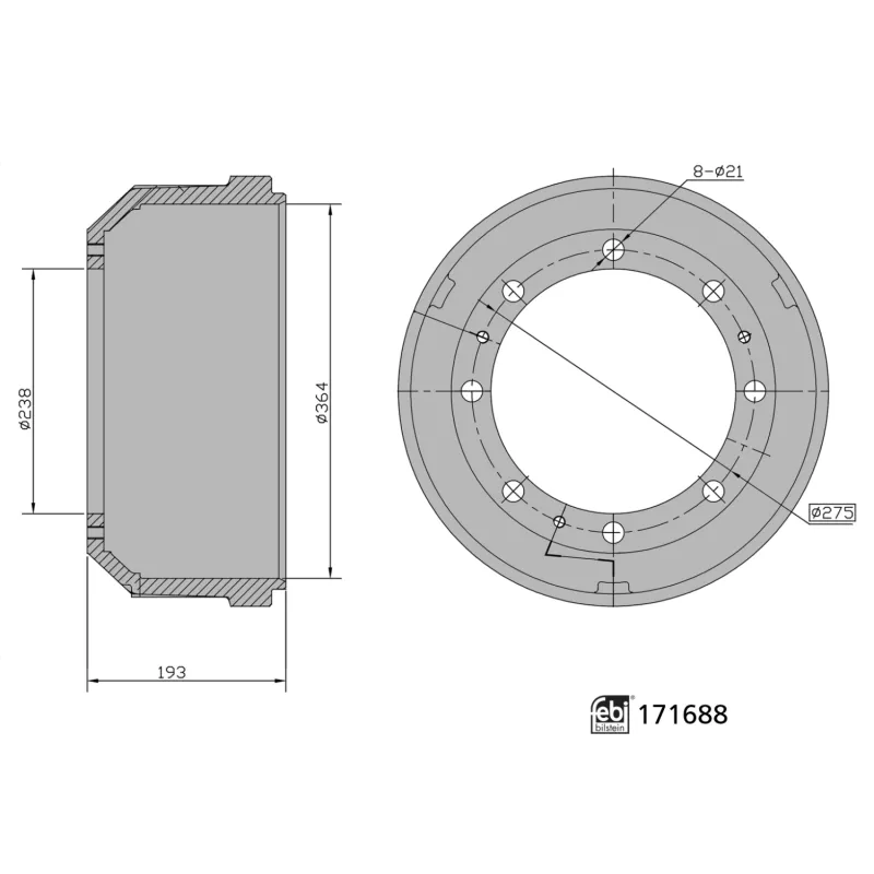 Tambour de frein FEBI BILSTEIN 171688