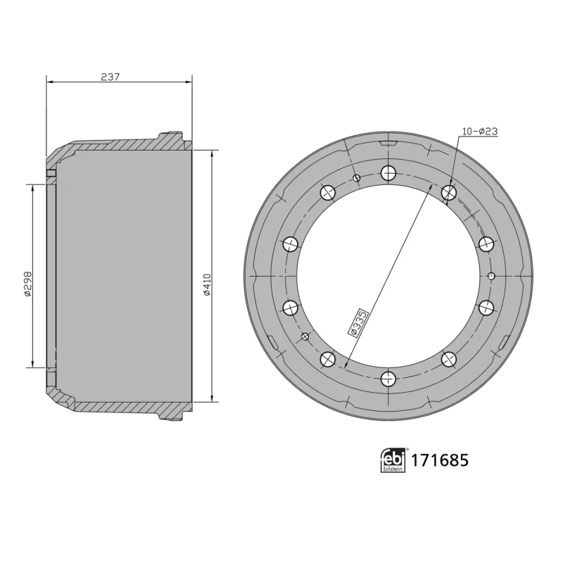 Tambour de frein FEBI BILSTEIN 171685