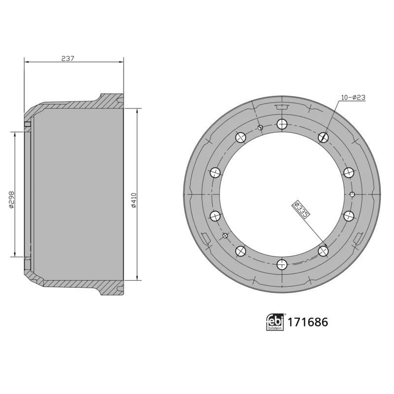 Tambour de frein FEBI BILSTEIN 171686