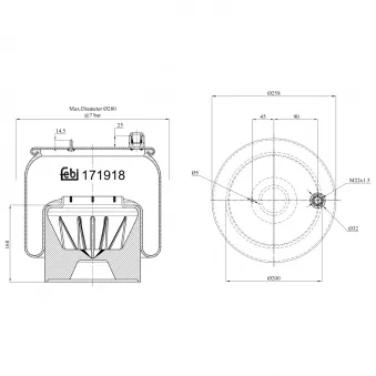 Ressort pneumatique, suspension pneumatique FEBI BILSTEIN