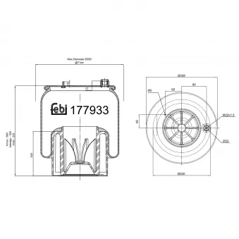 Ressort pneumatique, suspension pneumatique FEBI BILSTEIN