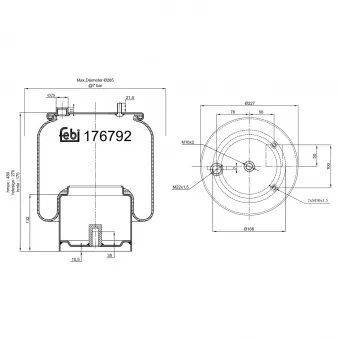 Ressort pneumatique, suspension pneumatique FEBI BILSTEIN
