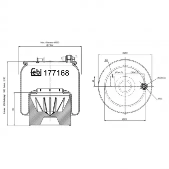 Ressort pneumatique, suspension pneumatique arrière gauche FEBI BILSTEIN