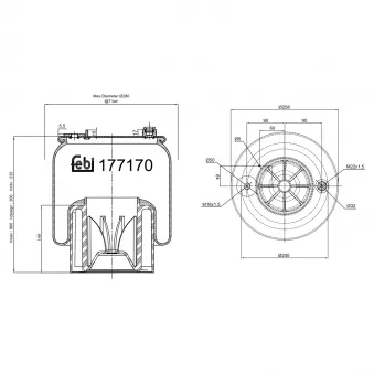 Ressort pneumatique, suspension pneumatique FEBI BILSTEIN